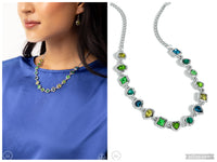 Abstract Admirer - Green Necklace