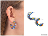 Balloon Backdrop - Blue Hoop Earring