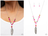 Watch Me Fly - Pink Necklace