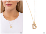 Leave Your Initials - Gold - B Initial Necklace