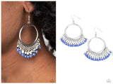 Fringe Fanfare - Blue Earring