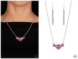 Flash of Fringe - Pink Necklace