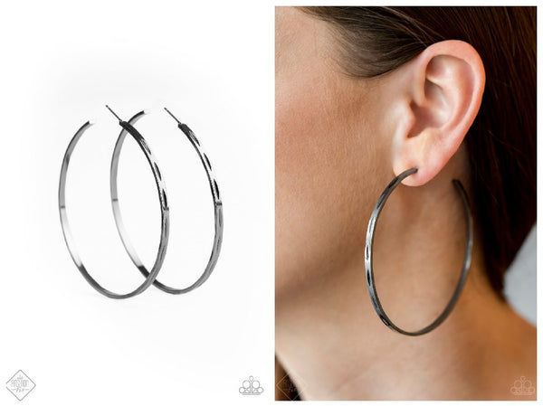 Full On Radical - Black Hoop Earring