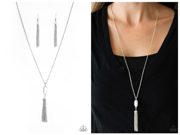 Tassel Tease - White Necklace