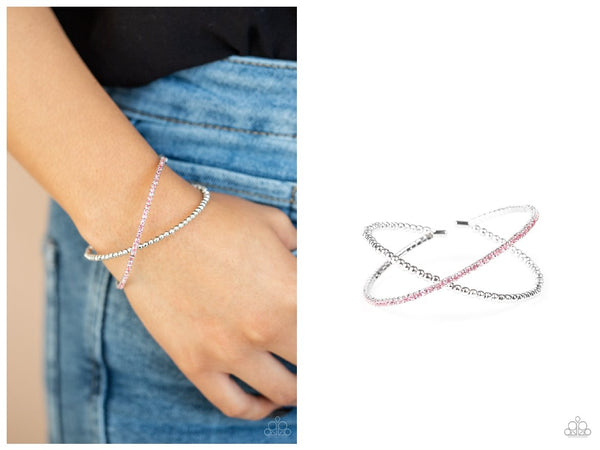 Chicly Crisscrossed - Pink Bracelet