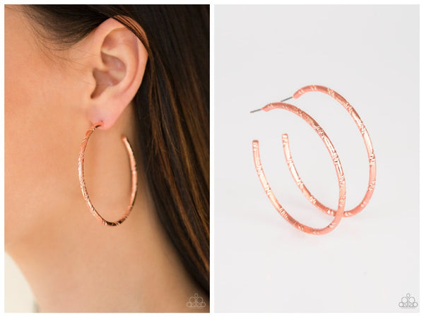 A Double Take - Copper Hoop Earring