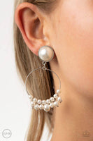 Seize Your Moment - White Clip-on Earring