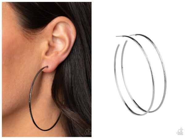 Very Curvaceous - Black Hoop Earring