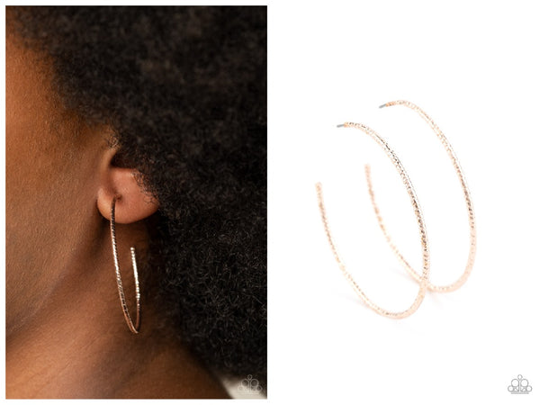 Inclined To Entwine - Rose Gold Hoop Earring