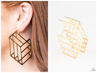 Gotta Get GEO-ing - Gold Hoop Earring