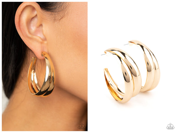 Colossal Curves - Gold Hoop Earring