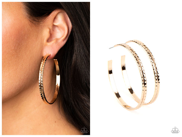 TREAD All About It - Gold Hoop Earring