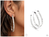 Borderline Brilliance - White Hoop Earring