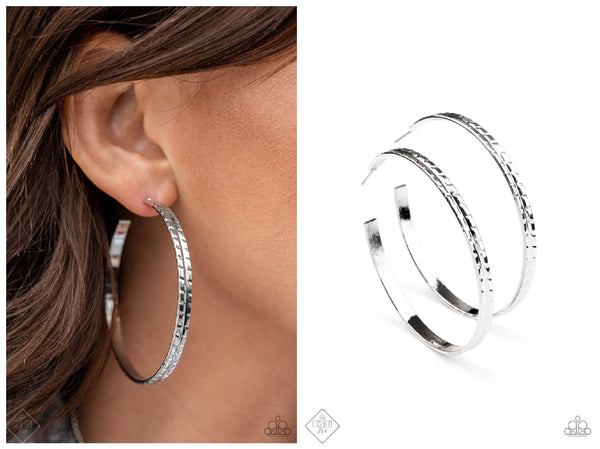 TREAD All About It - Silver Hoop Earring