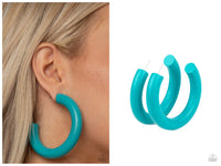 I WOOD Walk 500 Miles - Blue Hoop Earring