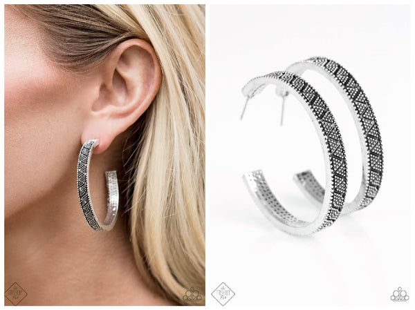 Fabulously Foxy - Silver Hoop Earring