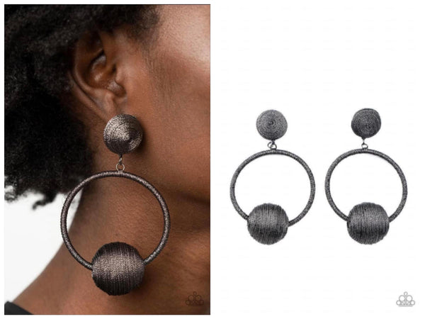 Social Sphere - Black Post Earring