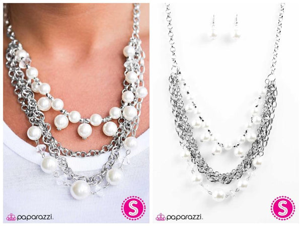 When On Wall Street - White Necklace