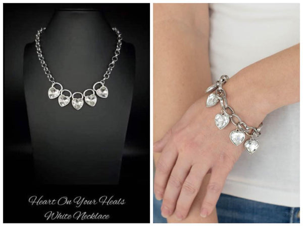 White Bling Heart Set