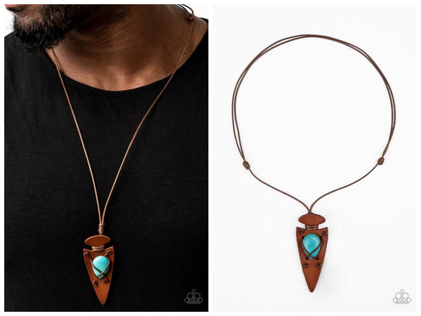 Hold Your ARROWHEAD Up High - Blue Urban Necklace