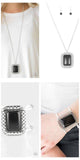 Silver and Black Crackle Stone Set