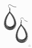 Straight Up Shimmer - Black Earring