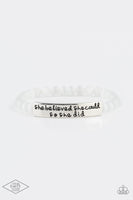 So She Did - White Bracelet