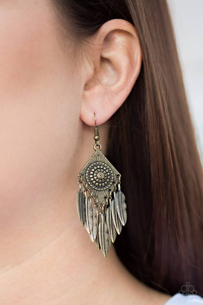 Western Rattler - Brass Earring