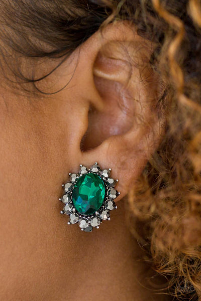 Gala Glamour - Green Clip-on Earring