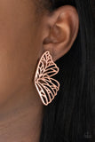 Butterfly Frills - Copper Post Earring
