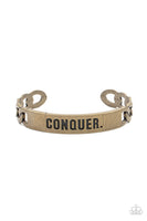 Conquer Your Fears - Brass Bracelet