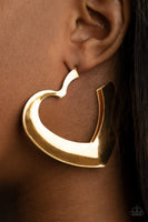 Heart-Racing Radiance - Gold Hoop Earring