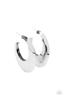 Going OVAL-board - Silver Hoop Earring