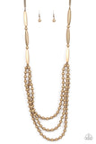 Beaded Beacon - Brass Necklace