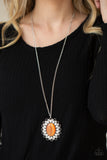 Oh My Medallion - Orange Necklace