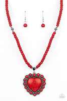 A Heart Of Stone - Red Necklace