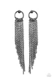 Divinely Dipping - Black Post Earring