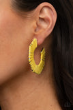 Fabulously Fiesta - Yellow Hoop Earring