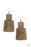 Tagging Along - Brass Earring