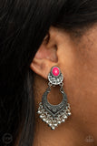 Summery Gardens - Pink Clip-on Earring