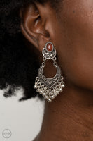 Summery Gardens - Brown Clip-on Earring