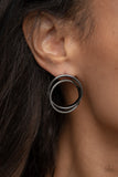 Always In The Loop - Black Post Earring