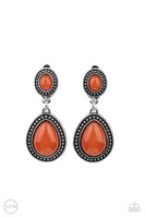 Carefree Clairvoyance - Orange Clip-on Earring