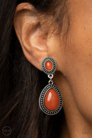 Carefree Clairvoyance - Orange Clip-on Earring