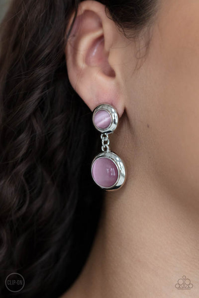 Subtle Smolder - Pink Clip-on Earring