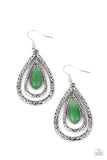 Teardrop Torrent - Green Earring
