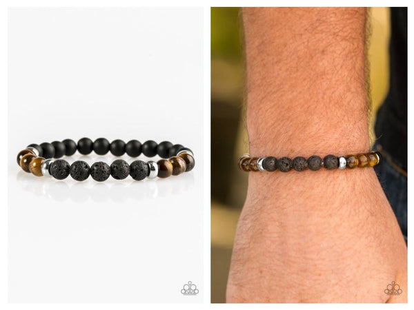 Black and Brown Urban Stretchy Bracelet