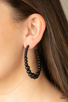 Glamour Graduate - Black Hoop Earring