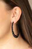 Glamour Graduate - Black Hoop Earring