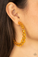 In The Clear - Orange Hoop Earring